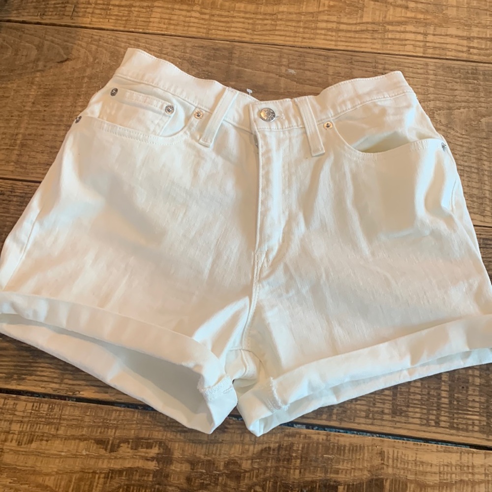 J Crew white jean shorts, 27